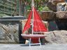 Wooden It Floats 21 - Red Floating Sailboat Model with Red Sails  - 10