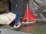 Wooden It Floats 21 - Red Floating Sailboat Model with Red Sails  - 6