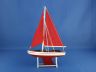 Wooden Decorative Sailboat Model Red with Red Sails 12 - 9