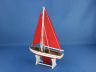 Wooden Decorative Sailboat Model Red with Red Sails 12 - 10