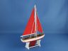 Wooden Decorative Sailboat Model Red with Red Sails 12 - 8