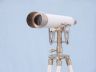 Floor Standing Brushed Nickel With White Leather Anchormaster Telescope 65 - 5