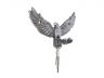 Rustic Silver Cast Iron Flying Eagle Decorative Metal Talons Wall Hooks 6 - 4