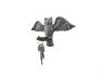 Rustic Silver Cast Iron Flying Owl Decorative Metal Talons Wall Hooks 6 - 4