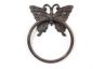 Cast Iron Butterfly Bathroom Set of 3 - Large Bath Towel Holder and Towel Ring and Toilet Paper Holder - 3