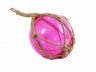 Pink Japanese Glass Ball Fishing Float With Brown Netting Decoration 12 - 1