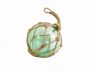 Seafoam Green Japanese Glass Ball Fishing Float With Brown Netting Decoration 12 - 1