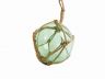 Seafoam Green Japanese Glass Ball Fishing Float With Brown Netting Decoration 12 - 4