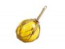 Yellow Japanese Glass Ball Fishing Float With Brown Netting Decoration 12 - 1