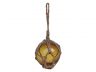 Amber Japanese Glass Ball Fishing Float With Brown Netting Decoration 3 - 3