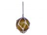 Amber Japanese Glass Ball Fishing Float With White Netting Decoration 3 - 2