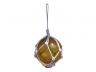 Amber Japanese Glass Ball Fishing Float With White Netting Decoration 3 - 4