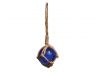 Blue Japanese Glass Ball Fishing Float With Brown Netting Decoration 2 - 1
