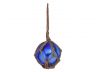 Blue Japanese Glass Ball Fishing Float With Brown Netting Decoration 3 - 2