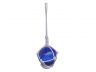 Blue Japanese Glass Ball Fishing Float With White Netting Decoration 2 - 4