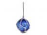 Blue Japanese Glass Ball With White Netting Christmas Ornament 3 - 1