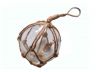Clear Japanese Glass Ball Fishing Float With Brown Netting Decoration 3 - 1