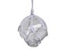 Clear Japanese Glass Ball With White Netting Christmas Ornament 3 - 3