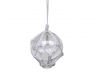 Clear Japanese Glass Ball With White Netting Christmas Ornament 3 - 1