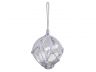 Clear Japanese Glass Ball With White Netting Christmas Ornament 3 - 4