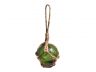 Green Japanese Glass Ball Fishing Float With Brown Netting Decoration 2 - 3