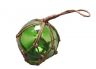Green Japanese Glass Ball Fishing Float With Brown Netting Decoration 3 - 2