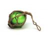 Green Japanese Glass Ball Fishing Float With Brown Netting Decoration 3 - 1