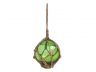 Green Japanese Glass Ball Fishing Float With Brown Netting Decoration 3 - 3