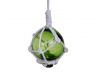 Green Japanese Glass Ball Fishing Float With White Netting Decoration 2 - 2