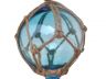 Light Blue Japanese Glass Ball Fishing Float With Brown Netting Decoration 3 - 1