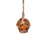 Orange Japanese Glass Ball Fishing Float With Brown Netting Decoration 2 - 4