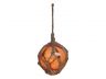Orange Japanese Glass Ball Fishing Float With Brown Netting Decoration 3 - 1