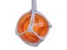 Orange Japanese Glass Ball Fishing Float With White Netting Decoration 2 - 1