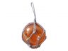 Orange Japanese Glass Ball Fishing Float With White Netting Decoration 3 - 6