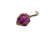 Purple Japanese Glass Ball Fishing Float With Brown Netting Decoration 2 - 2