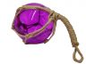 Purple Japanese Glass Ball Fishing Float With Brown Netting Decoration 4 - 5