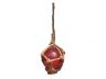 Red Japanese Glass Ball Fishing Float With Brown Netting Decoration 2 - 3