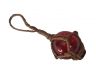 Red Japanese Glass Ball With Brown Netting Christmas Ornament 2 - 3
