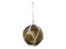 LED Lighted Amber Japanese Glass Ball Fishing Float with White Netting Christmas Tree Ornament 3 - 3