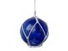 LED Lighted Dark Blue Japanese Glass Ball Fishing Float with White Netting Decoration 3 - 8