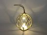 LED Lighted Clear Japanese Glass Ball Fishing Float with Brown Netting Christmas Tree Ornament 4 - 7