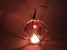LED Lighted Red Japanese Glass Ball Fishing Float with Brown Netting Decoration 3 - 2