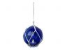 LED Lighted Dark Blue Japanese Glass Ball Fishing Float with White Netting Christmas Tree Ornament 3 - 5