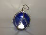 LED Lighted Dark Blue Japanese Glass Ball Fishing Float with Brown Netting Christmas Tree Ornament 4 - 5
