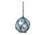 LED Lighted Clear Japanese Glass Ball Fishing Float with Blue Netting Christmas Tree Ornament 4 - 1