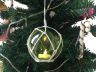 LED Lighted Green Japanese Glass Ball Fishing Float with White Netting Christmas Tree Ornament 4 - 8