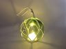 LED Lighted Green Japanese Glass Ball Fishing Float with White Netting Christmas Tree Ornament 4 - 4