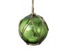 LED Lighted Green Japanese Glass Ball Fishing Float with Brown Netting Christmas Tree Ornament 4 - 4