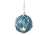 LED Lighted Light Blue Japanese Glass Ball Fishing Float with White Netting Decoration 4 - 4