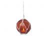 LED Lighted Orange Japanese Glass Ball Fishing Float with White Netting Christmas Tree Ornament 4 - 11